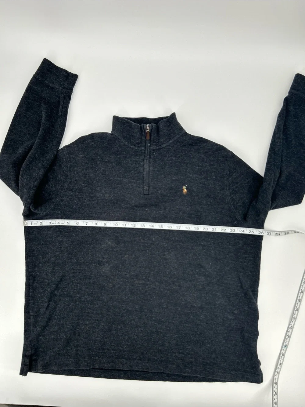 Polo Ralph Lauren Men’s Estate-Rib Quarter-Zip Pullover Charcoal Grey Size XL